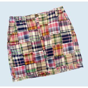 BROOKS BROTHERS Multi Color Patchwork Madras Preppy Skirt Size 2